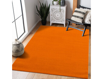 Tapijtenloods Uni Effen Laagpolig Vloerkleed Modern Oranje