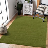 Tapijtenloods Uni Effen Laagpolig Vloerkleed Modern Groen