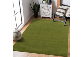 Uni Effen Laagpolig Vloerkleed Modern Groen