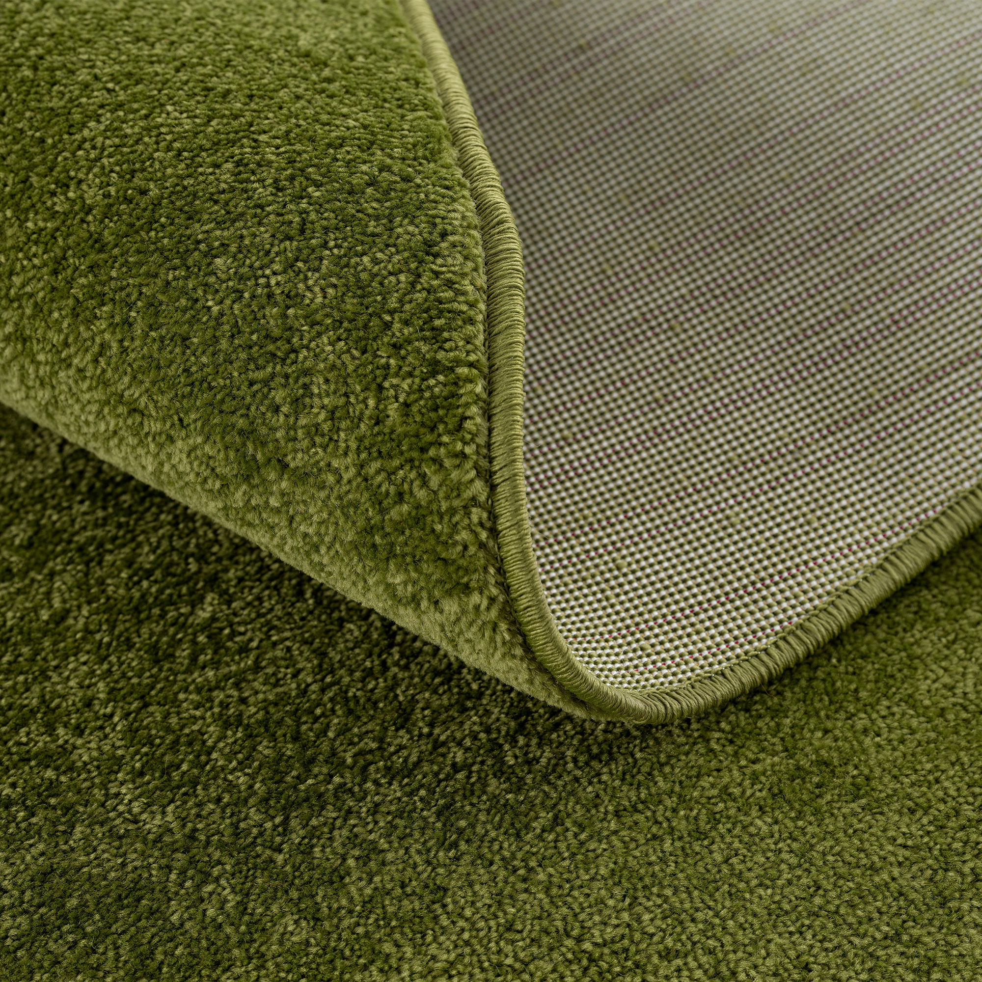 Uni Effen Laagpolig Vloerkleed Modern Groen