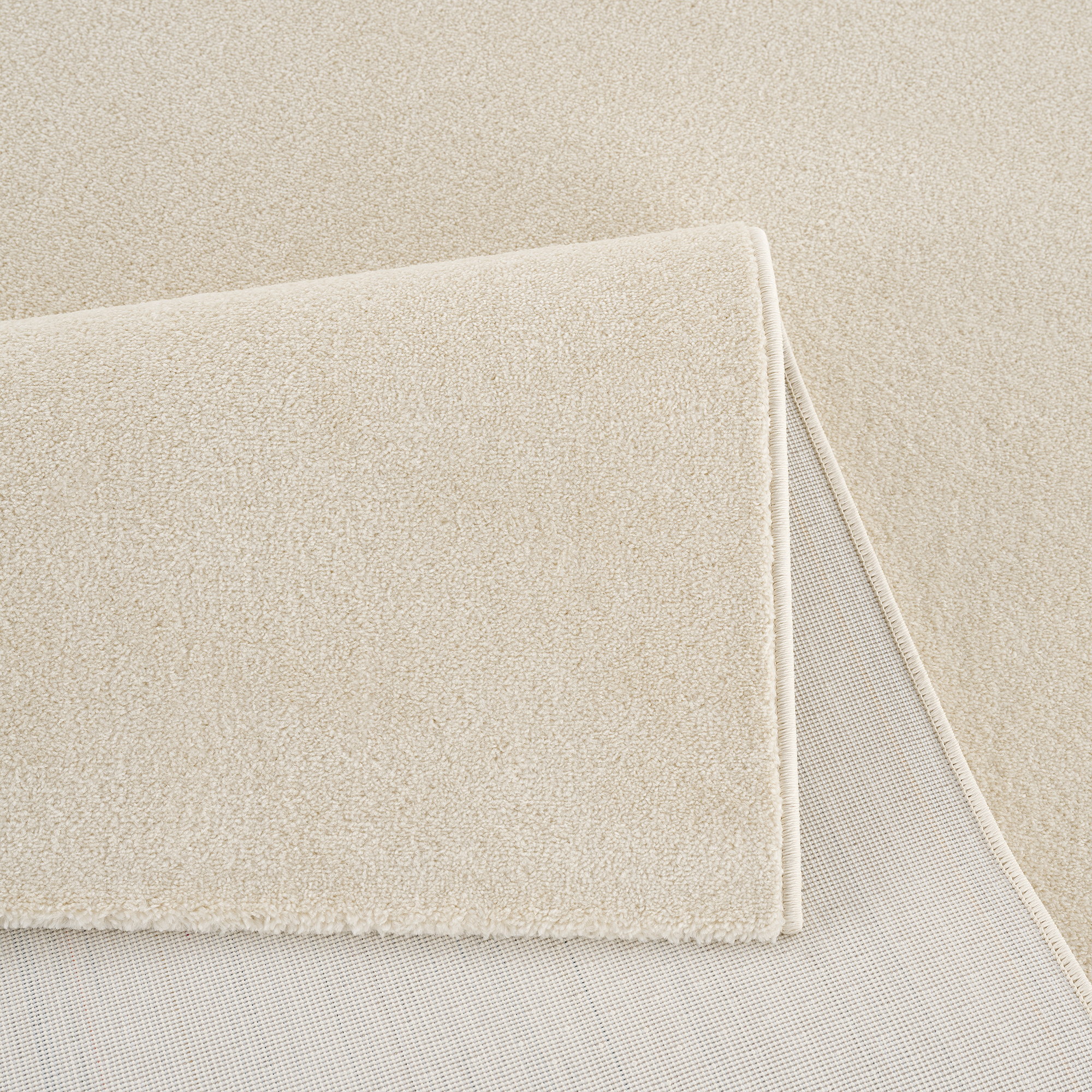 Uni Effen Laagpolig Vloerkleed Modern Creme