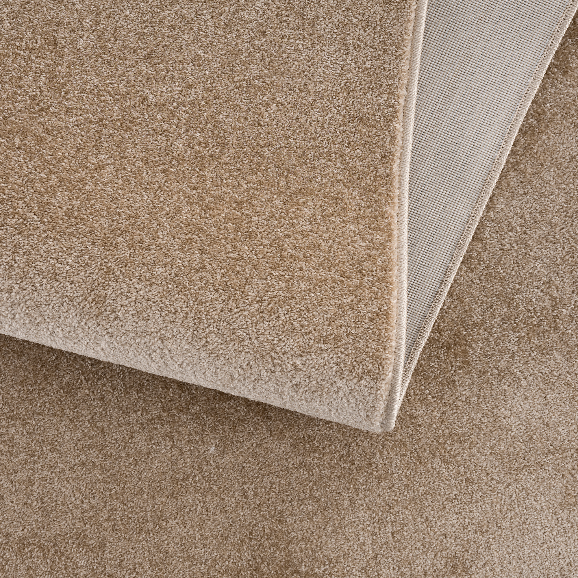 Uni Effen Laagpolig Vloerkleed Modern Beige