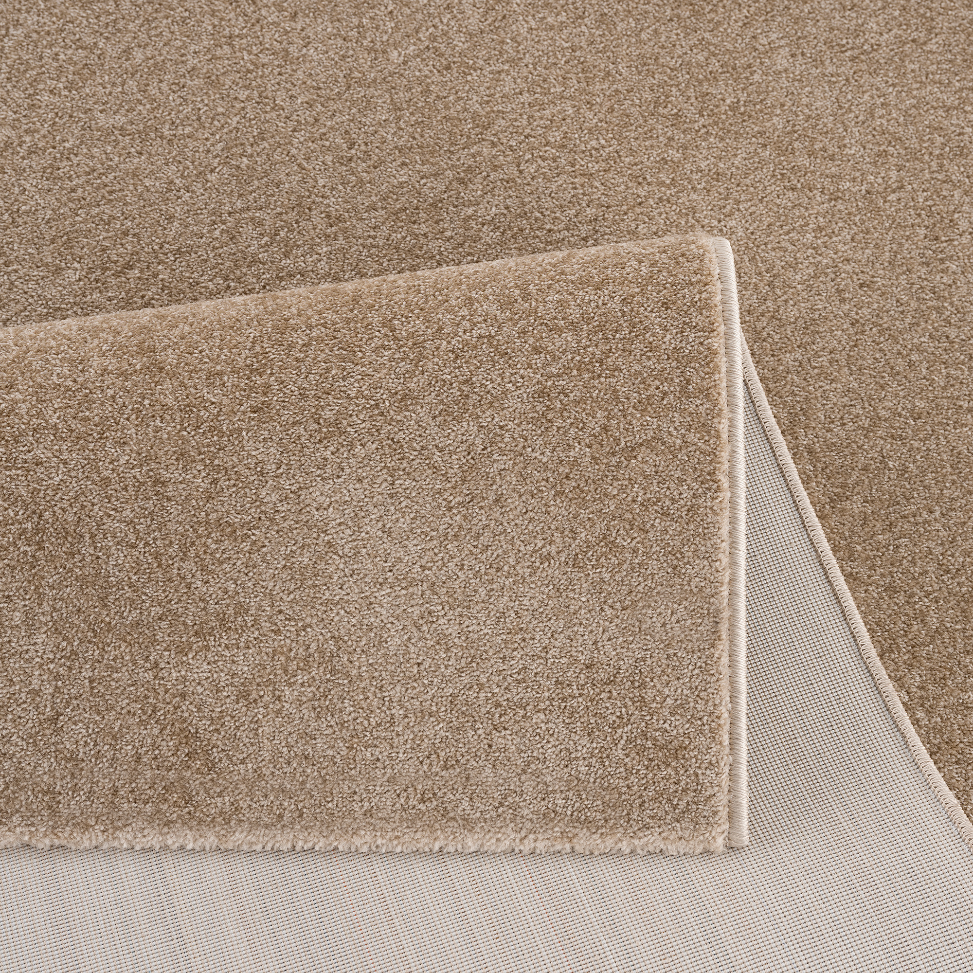Uni Effen Laagpolig Vloerkleed Modern Beige