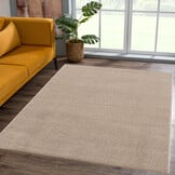 Uni Effen Laagpolig Vloerkleed Modern Beige