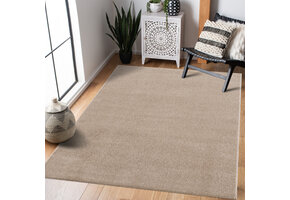 Uni Effen Laagpolig Vloerkleed Modern Beige