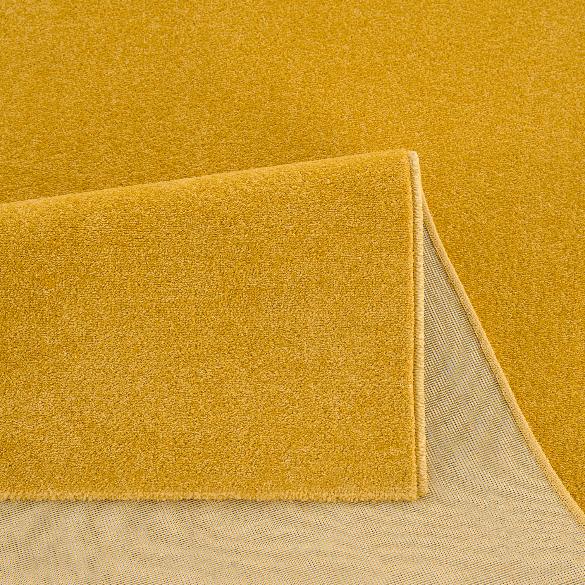 Uni Effen Laagpolig Vloerkleed Modern Geel