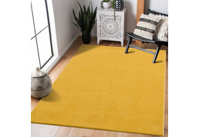 Uni Effen Laagpolig Vloerkleed Modern Geel