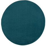 Uni Rond Effen Laagpolig Vloerkleed Modern Blauw