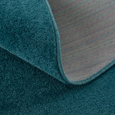 Uni Rond Effen Laagpolig Vloerkleed Modern Blauw