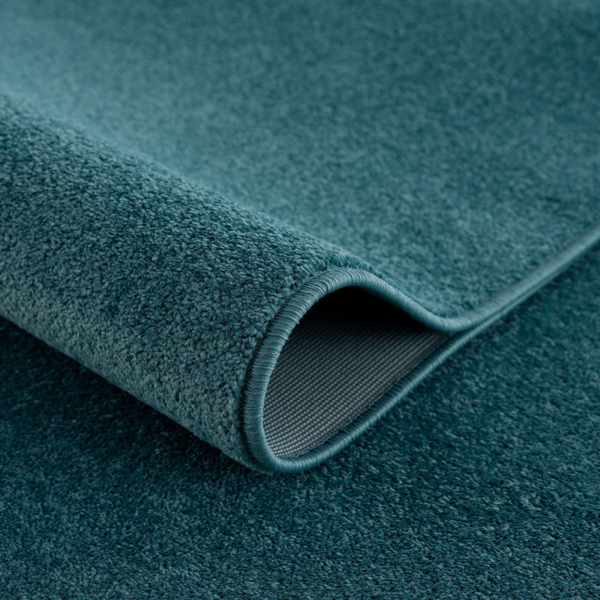 Uni Effen Laagpolig Vloerkleed Modern Blauw