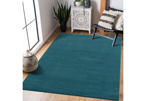 Uni Effen Laagpolig Vloerkleed Modern Blauw