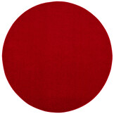 Tapijtenloods Uni Rond Effen Laagpolig Vloerkleed Modern Rood