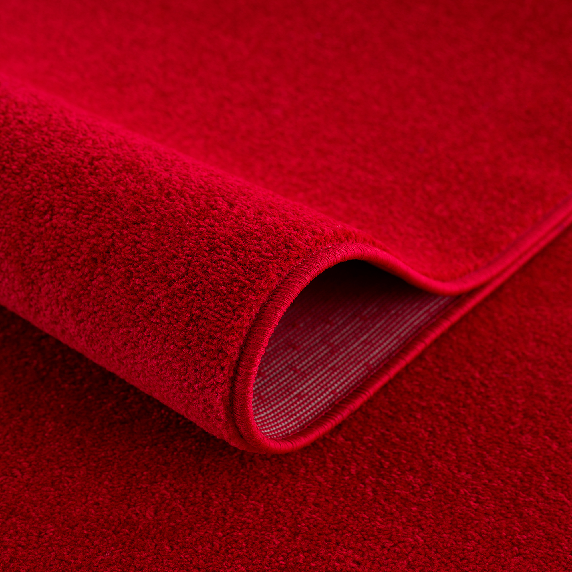 Uni Effen Laagpolig Vloerkleed Modern Rood