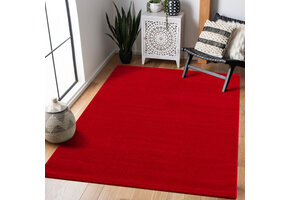Uni Effen Laagpolig Vloerkleed Modern Rood