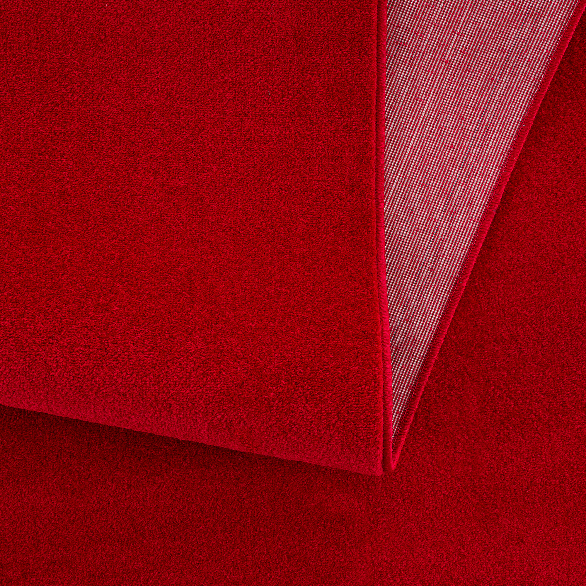 Uni Effen Laagpolig Vloerkleed Modern Rood