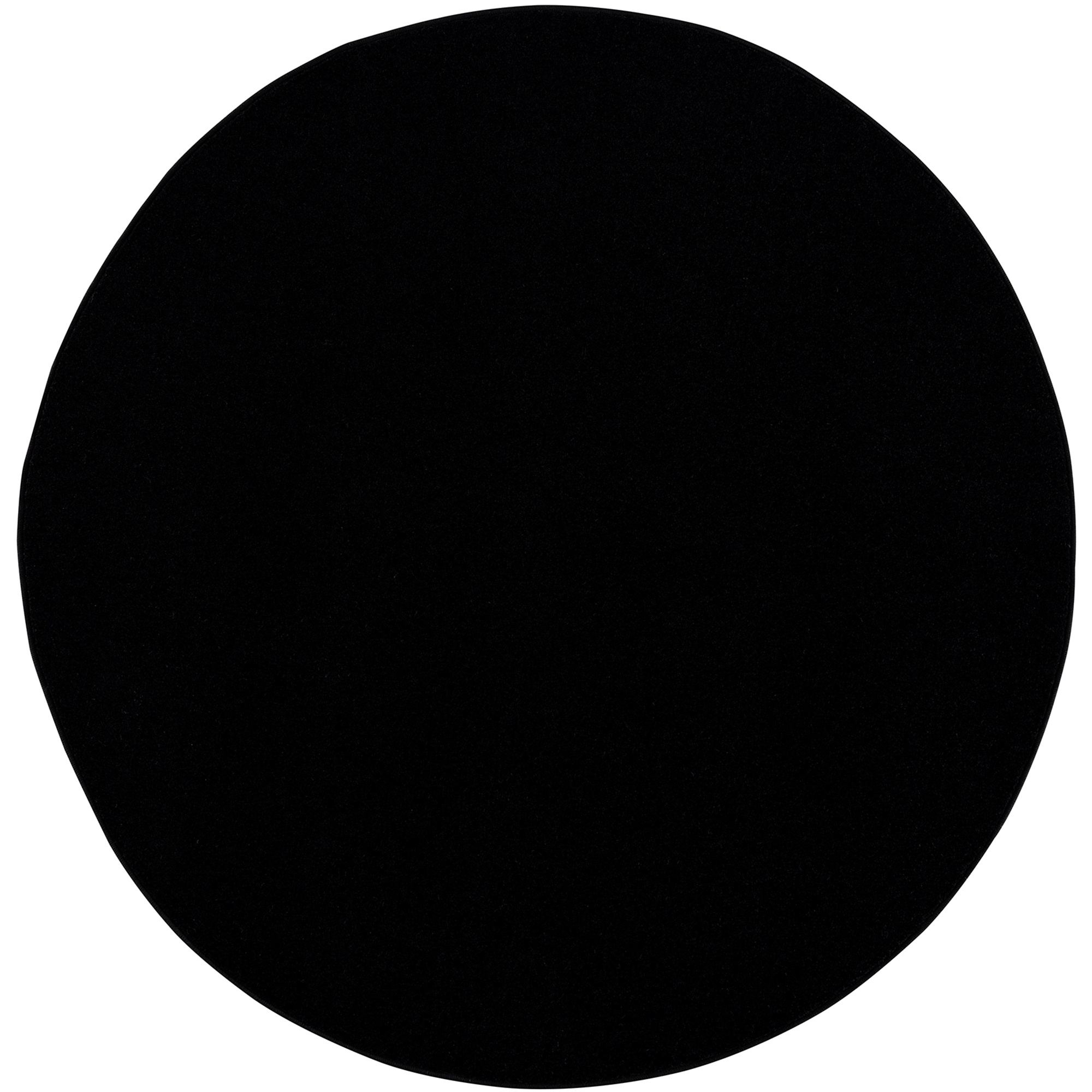 Uni Rond Effen Laagpolig Vloerkleed Modern Zwart