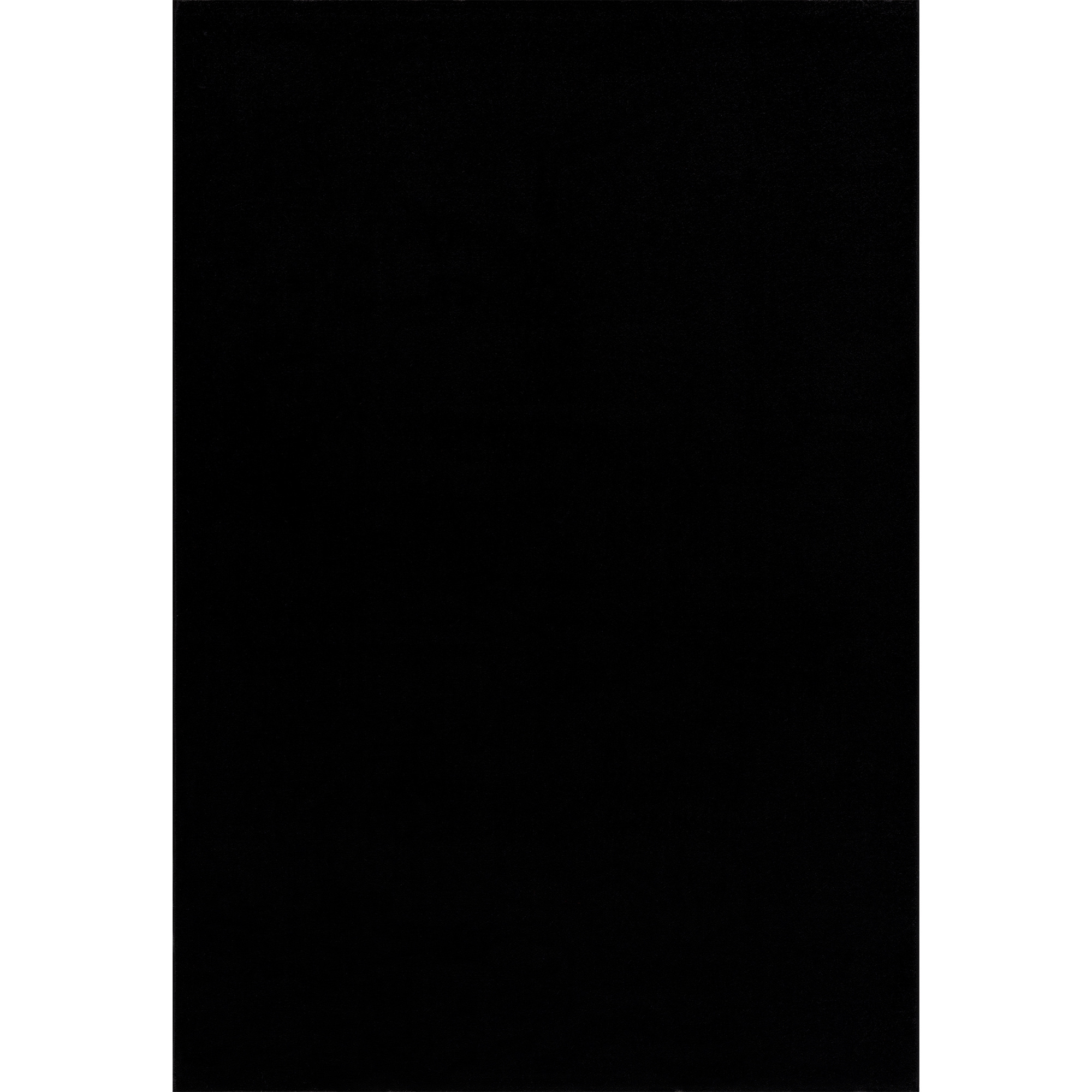 Uni Effen Laagpolig Vloerkleed Modern Zwart