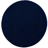 Uni Rond Effen Laagpolig Vloerkleed Modern Donker Blauw Navy