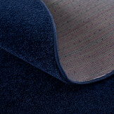 Uni Rond Effen Laagpolig Vloerkleed Modern Donker Blauw Navy