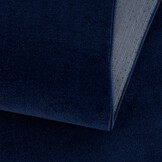 Uni Effen Laagpolig Vloerkleed Modern Donker Blauw Navy