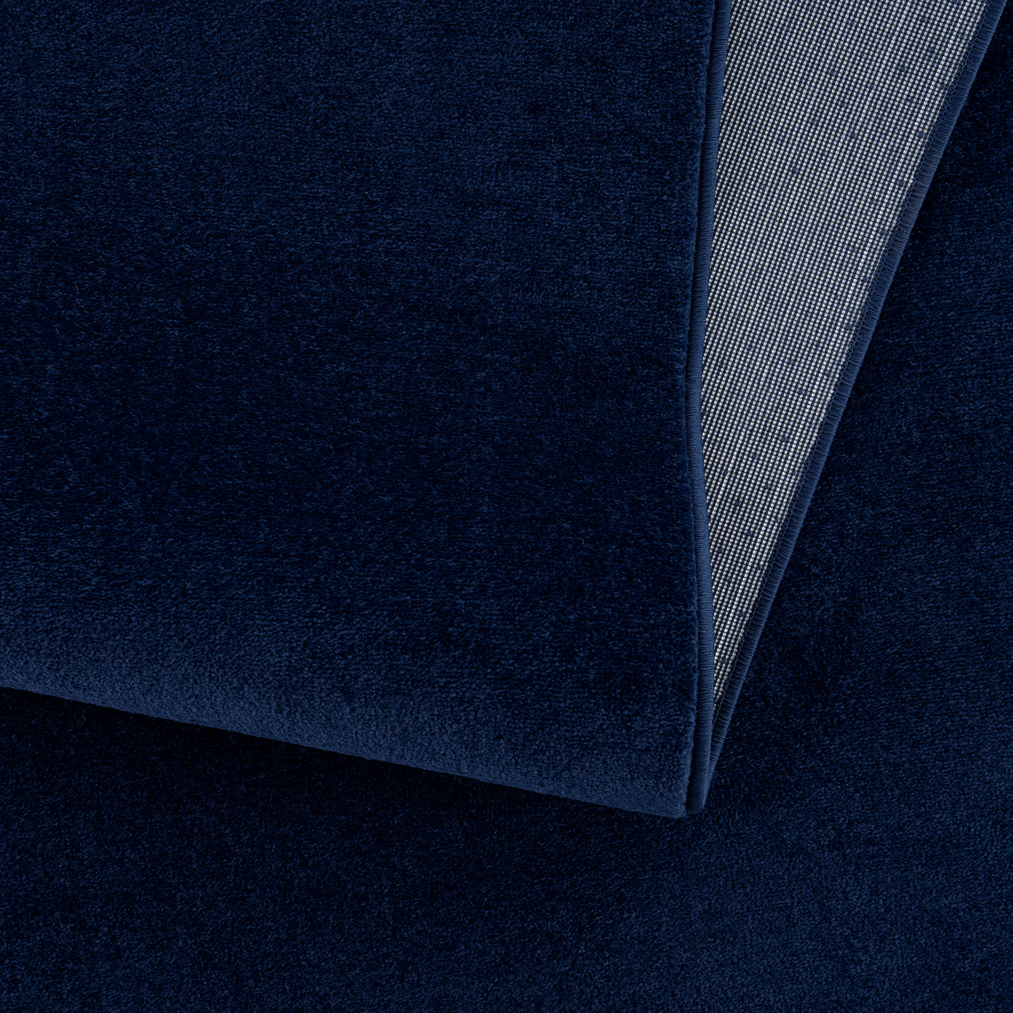 Uni Effen Laagpolig Vloerkleed Modern Donker Blauw Navy