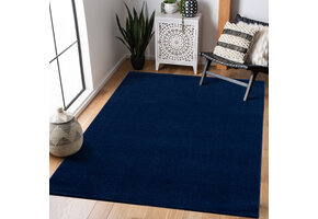 Tapijtenloods Uni Effen Laagpolig Vloerkleed Modern Donker Blauw Navy