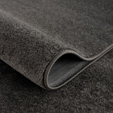 Uni Effen Laagpolig Vloerkleed Modern Donker Grijs