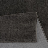 Uni Effen Laagpolig Vloerkleed Modern Donker Grijs