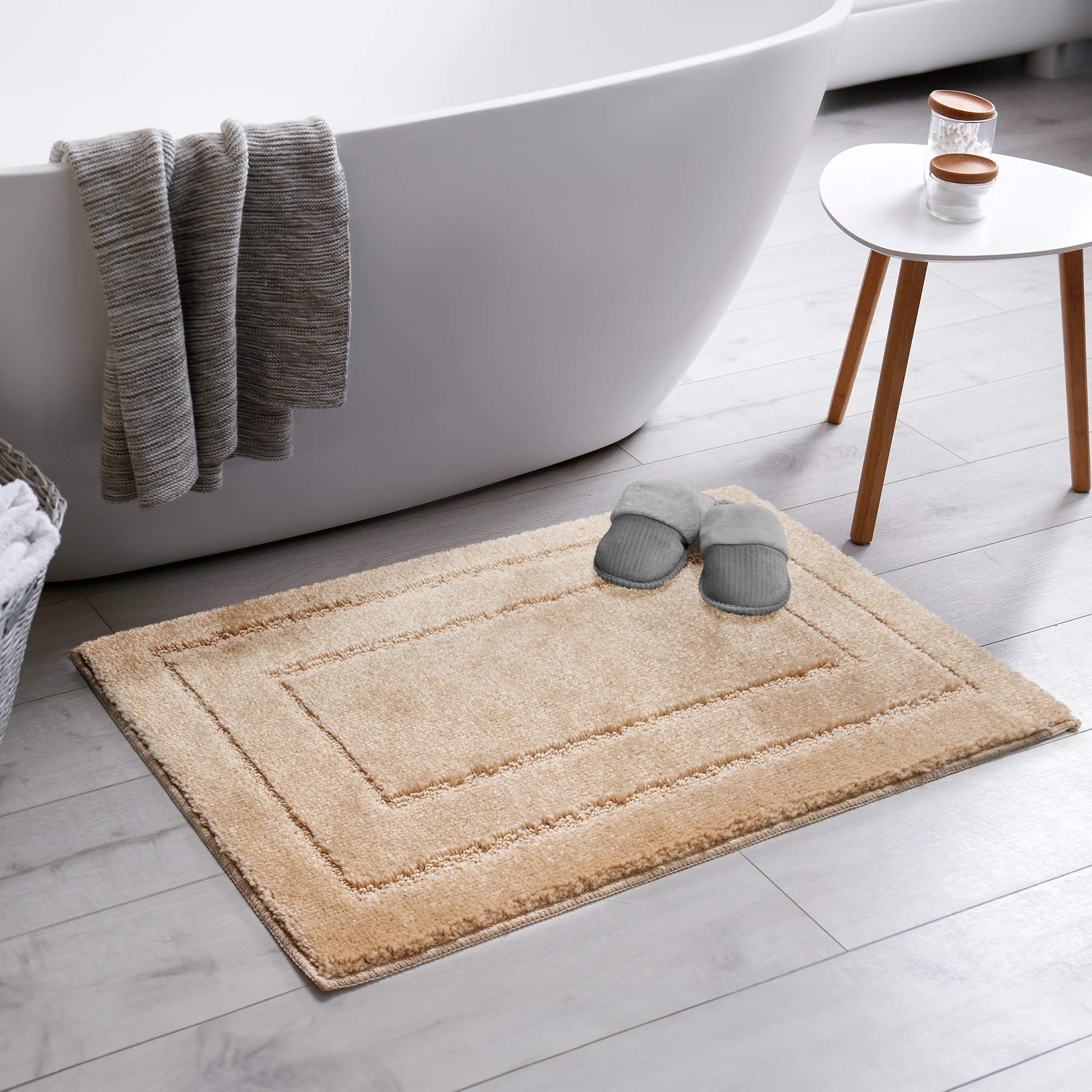 Badmat Antislip - Douchemat Toiletmat Wasbaar Waterabsorberend - Beige