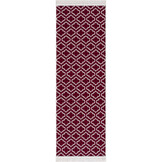 Boho Kelim Dubbelzijdig Wasbaar Vloerkleed Rood Creme