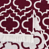 Boho Kelim Dubbelzijdig Wasbaar Vloerkleed Rood Creme