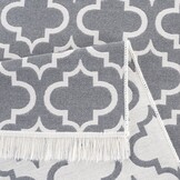 Boho Kelim Dubbelzijdig Wasbaar Vloerkleed Grijs Creme