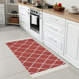 Boho Kelim Dubbelzijdig Wasbaar Vloerkleed Rood Creme