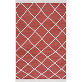 Boho Kelim Dubbelzijdig Wasbaar Vloerkleed Rood Creme