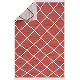Boho Kelim Dubbelzijdig Wasbaar Vloerkleed Rood Creme
