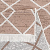 Boho Kelim Dubbelzijdig Wasbaar Vloerkleed Beige