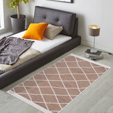 Boho Kelim Dubbelzijdig Wasbaar Vloerkleed Beige