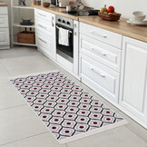 Boho Kelim Dubbelzijdig Wasbaar Vloerkleed Paars Creme