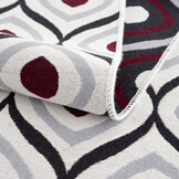 Boho Kelim Dubbelzijdig Wasbaar Vloerkleed Paars Creme