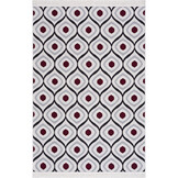 Boho Kelim Dubbelzijdig Wasbaar Vloerkleed Paars Creme