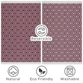 Boho Kelim Dubbelzijdig Wasbaar Vloerkleed Creme Rood