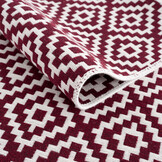 Boho Kelim Dubbelzijdig Wasbaar Vloerkleed Creme Rood