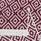 Boho Kelim Dubbelzijdig Wasbaar Vloerkleed Creme Rood