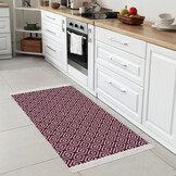 Boho Kelim Dubbelzijdig Wasbaar Vloerkleed Creme Rood