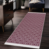 Boho Kelim Dubbelzijdig Wasbaar Vloerkleed Creme Rood