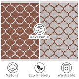 Boho Kelim Dubbelzijdig Wasbaar Vloerkleed Creme Koper