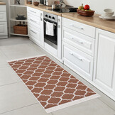 Boho Kelim Dubbelzijdig Wasbaar Vloerkleed Creme Koper