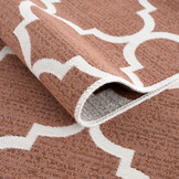 Boho Kelim Dubbelzijdig Wasbaar Vloerkleed Creme Koper