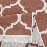 Boho Kelim Dubbelzijdig Wasbaar Vloerkleed Creme Koper