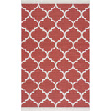 Boho Kelim Dubbelzijdig Wasbaar Vloerkleed Creme Rood